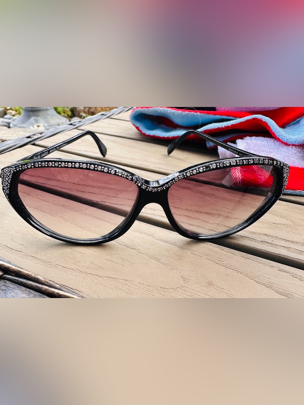 Baccarat Stendhal Black Crystal-Embellished Sunglasses
